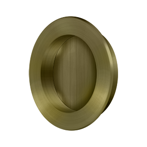 Modern Round HD Flush Pull by Deltana - 2-3/8" - Antique Brass - New York Hardware