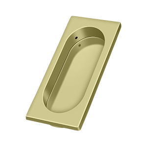 Large Rectangle Flush Pull w/ Oblong Cut Out by Deltana -  - Unlacquered Brass - New York Hardware