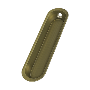 Oblong Flush Pull by Deltana -  - Antique Brass - New York Hardware