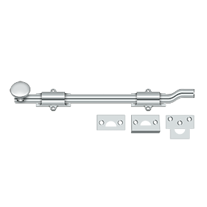Bolts Surface w/ Off-Set HD Bolt by Deltana - 12" - Polished Chrome - New York Hardware