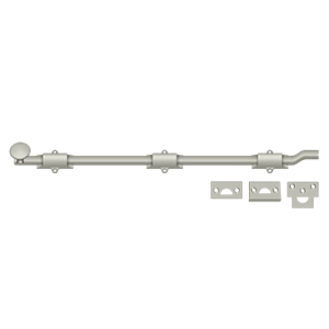 Bolts Surface w/ Off-Set HD Bolt by Deltana - 18"  - Brushed Nickel - New York Hardware