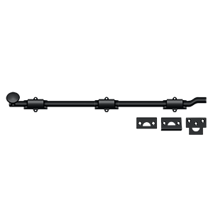 Bolts Surface w/ Off-Set HD Bolt by Deltana - 18"  - Paint Black - New York Hardware