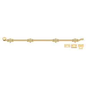 Bolts Surface w/ Off-Set HD Bolt by Deltana - 42" - PVD Polished Brass - New York Hardware
