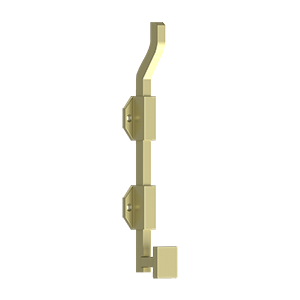 Bolts Modern Offest Surface Bolt by Deltana - 10" - Unlacquered Brass - New York Hardware