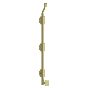 Bolts Modern Offest Surface Bolt by Deltana - 18" - Unlacquered Brass - New York Hardware