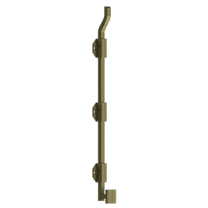 Bolts Modern Offest Surface Bolt by Deltana - 18" - Antique Brass - New York Hardware
