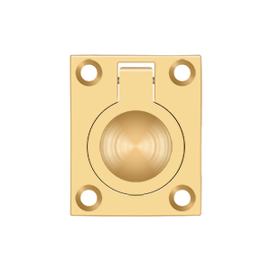 Flush Ring Pull by Deltana - 1-3/4" x 1-3/8" - PVD Polished Brass - New York Hardware