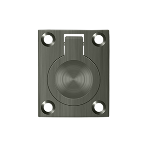 Flush Ring Pull by Deltana - 1-3/4" x 1-3/8" - Antique Nickel - New York Hardware