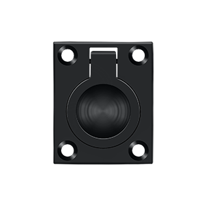 Flush Ring Pull by Deltana - 1-3/4" x 1-3/8" - Paint Black - New York Hardware