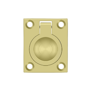 Flush Ring Pull by Deltana - 1-3/4" x 1-3/8" - Polished Brass - New York Hardware