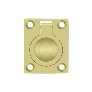 Flush Ring Pull by Deltana - 1-3/4" x 1-3/8" - Polished Brass - New York Hardware
