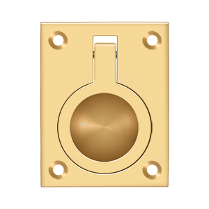 Flush Ring Pull by Deltana - 2-1/2" x 1-7/8" - PVD Polished Brass - New York Hardware