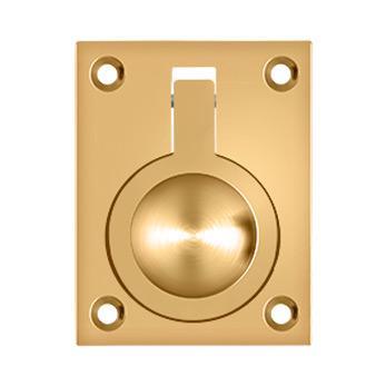Flush Ring Pull, 2 1/2" - PVD - Polished Brass - New York Hardware Online