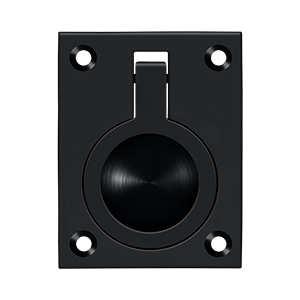 Flush Ring Pull by Deltana - 2-1/2" x 1-7/8" - Paint Black - New York Hardware