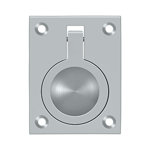 Flush Ring Pull by Deltana - 2-1/2" x 1-7/8" - Brushed Chrome - New York Hardware