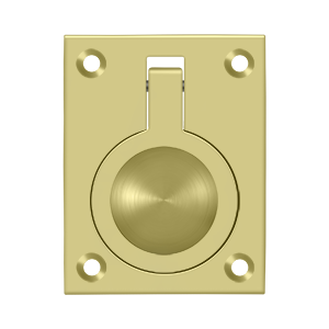 Flush Ring Pull by Deltana - 2-1/2" x 1-7/8" - Polished Brass - New York Hardware
