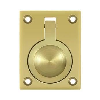Flush Ring Pull, 2 1/2" - Polished Brass - New York Hardware Online
