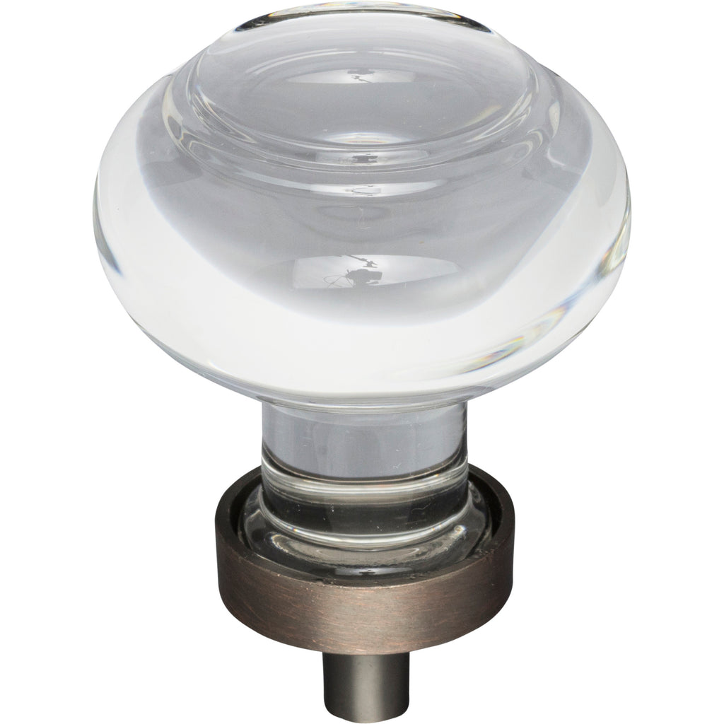 Button Glass Harlow Cabinet Knob by Jeffrey Alexander - Brushed Oil Rubbed Bronze