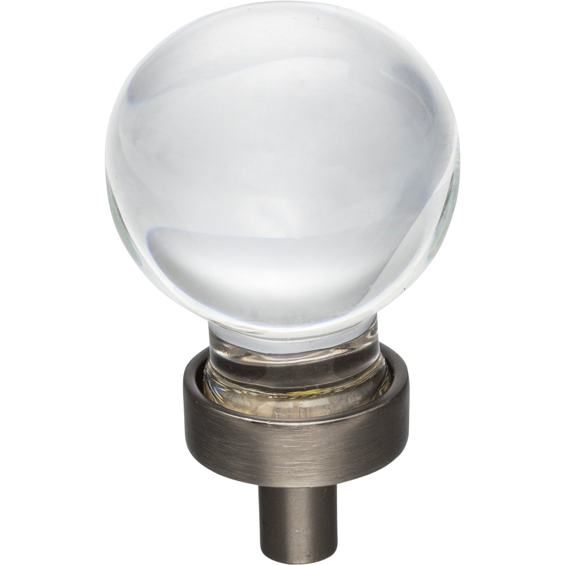 Sphere Glass Harlow Cabinet Knob by Jeffrey Alexander - Brushed Pewter