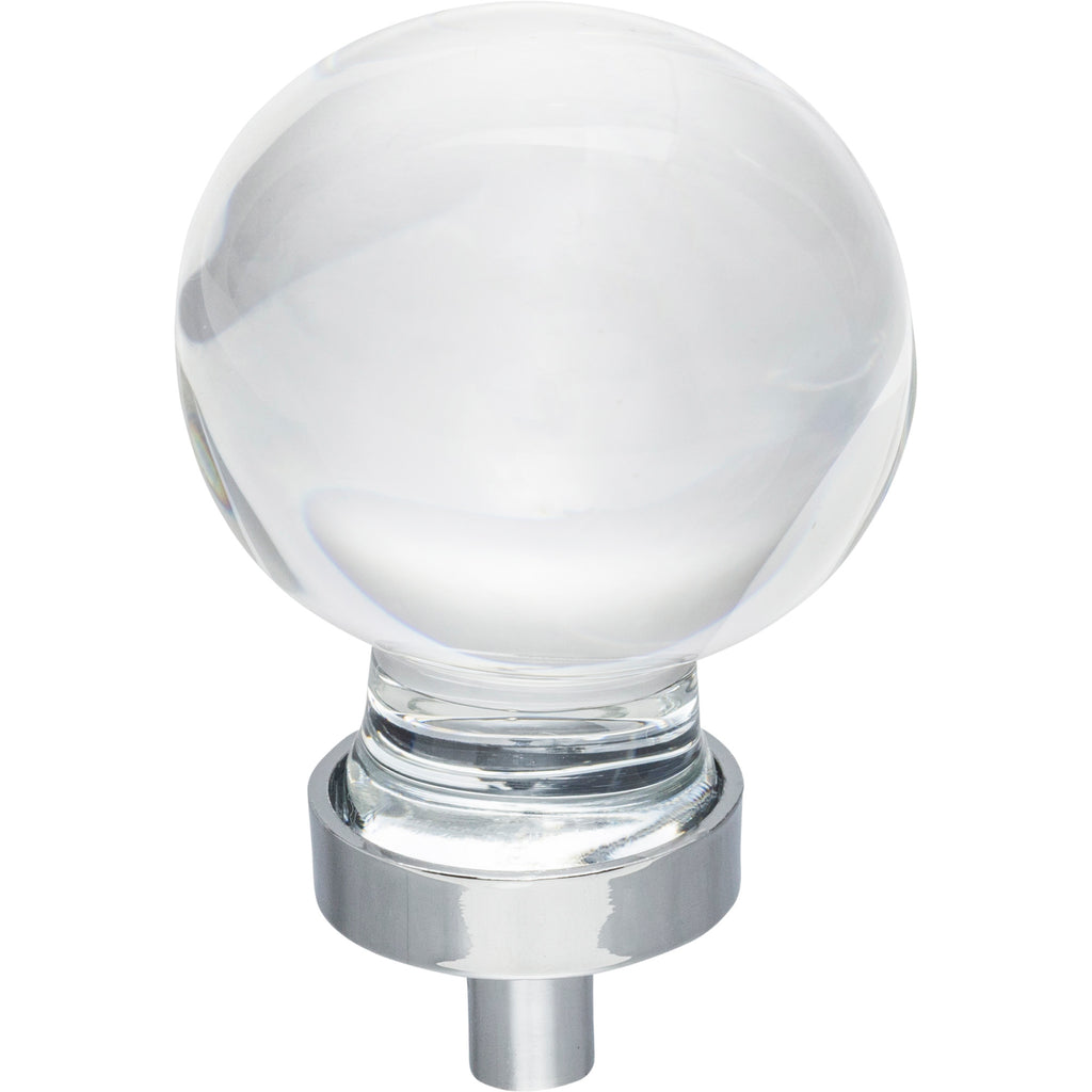 Sphere Glass Harlow Cabinet Knob by Jeffrey Alexander - Polished Chrome