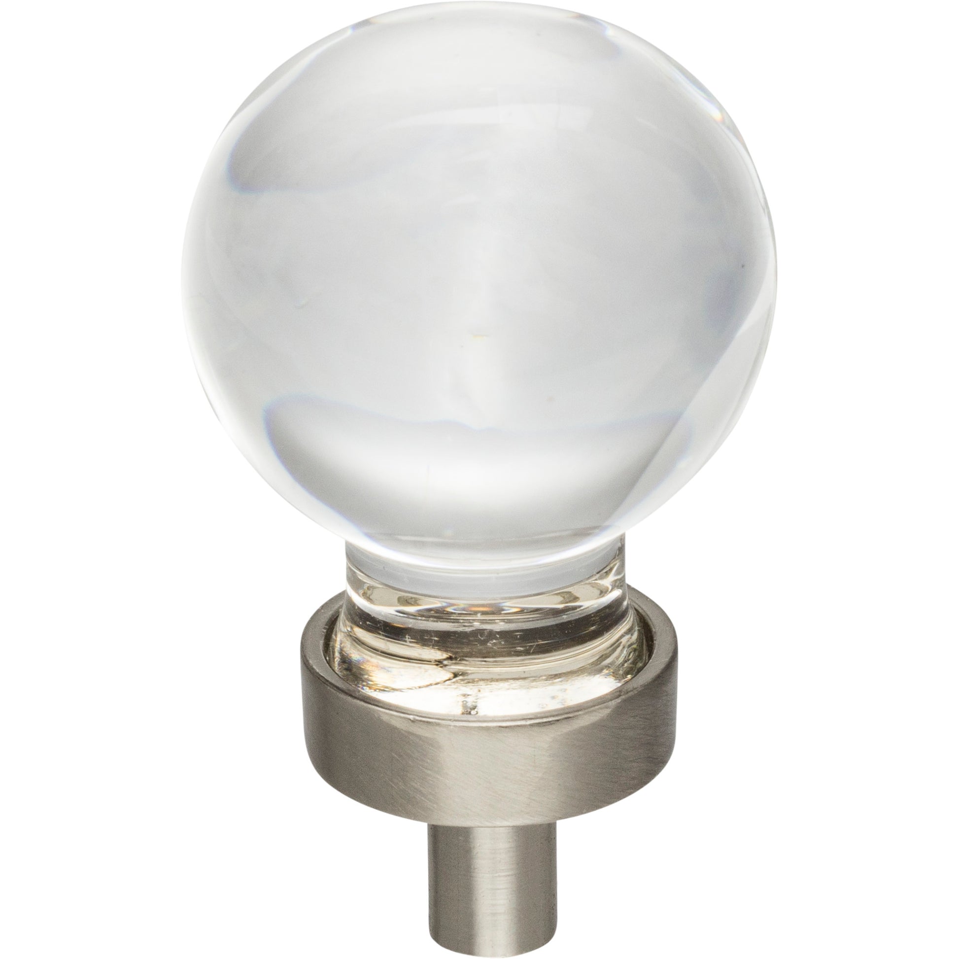 Sphere Glass Harlow Cabinet Knob by Jeffrey Alexander - Satin Nickel