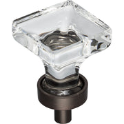 Square Glass Harlow Cabinet Knob by Jeffrey Alexander - Brushed Oil Rubbed Bronze