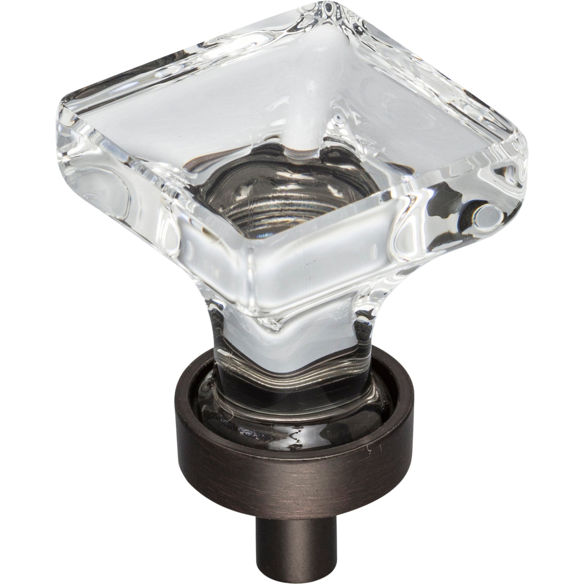 Square Glass Harlow Cabinet Knob by Jeffrey Alexander - Brushed Oil Rubbed Bronze