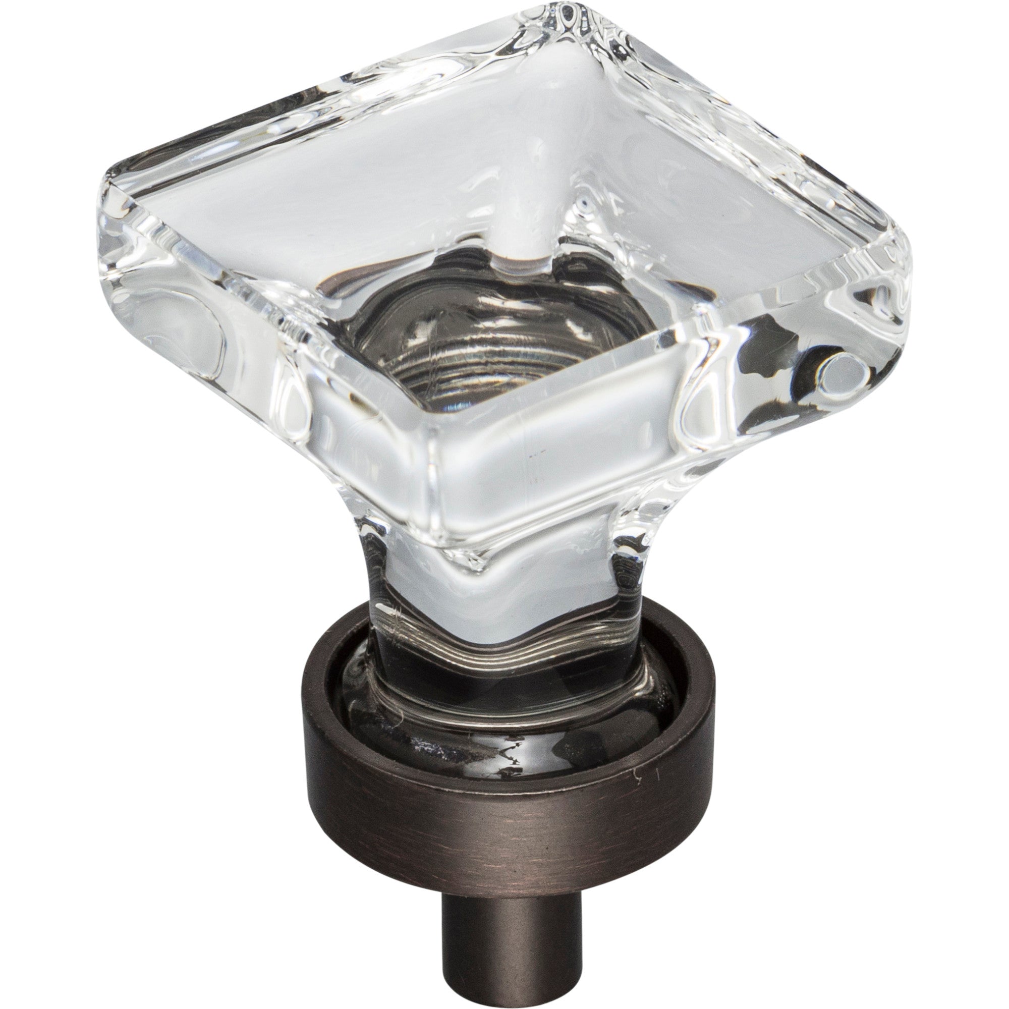 Square Glass Harlow Cabinet Knob by Jeffrey Alexander - Brushed Oil Rubbed Bronze