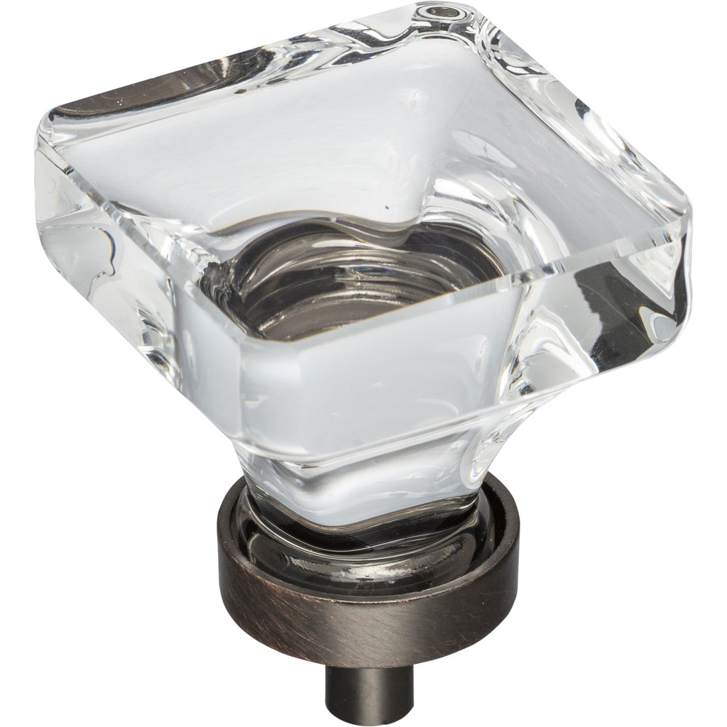 Square Glass Harlow Cabinet Knob by Jeffrey Alexander - Brushed Oil Rubbed Bronze