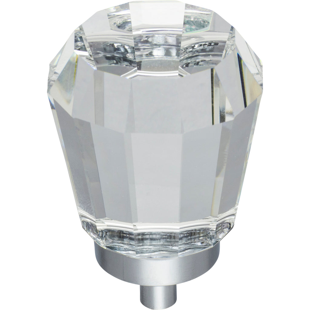 Faceted Glass Harlow Cabinet Knob by Jeffrey Alexander - Polished Chrome