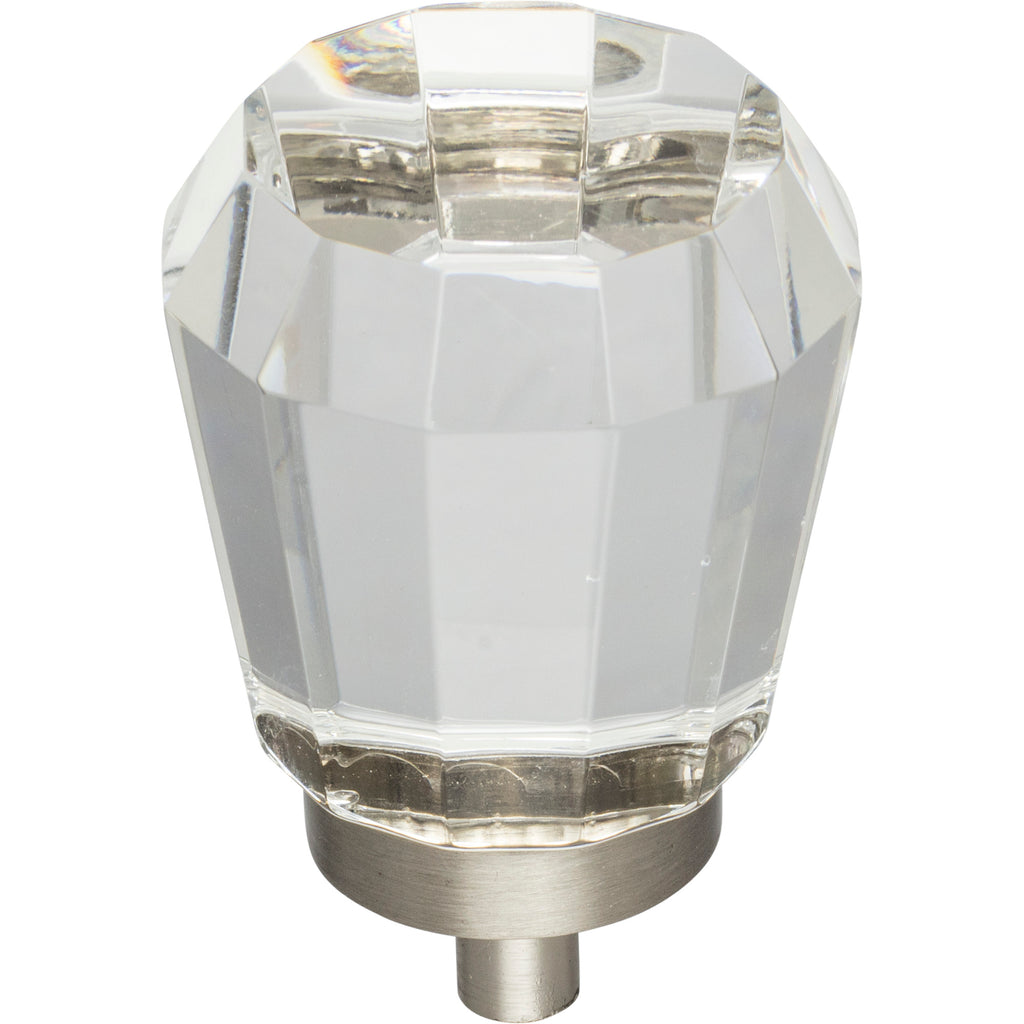 Faceted Glass Harlow Cabinet Knob by Jeffrey Alexander - Satin Nickel