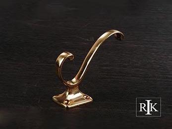 Plain Coat & Hat Hook 4 1/4" (108mm) - Polished Brass - New York Hardware Online