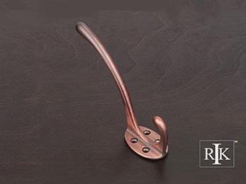 Oval Base Coat & Hat Hook 4 3/4" (121mm) - Distressed Copper - New York Hardware Online
