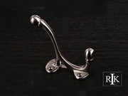Double Base Coat & Hat Hook 3 7/8" (98mm) - Pewter - New York Hardware Online