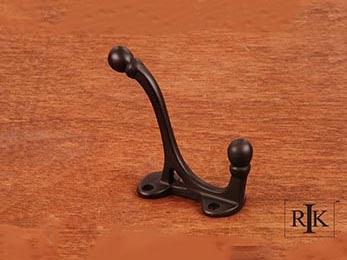Double Base Coat & Hat Hook 3 7/8" (98mm) - Oil Rubbed Bronze - New York Hardware Online
