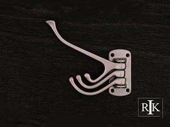 Triple Pronged Hook 3 1/8" (79mm) - Pewter - New York Hardware