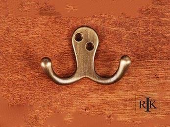 Two Pronged Flared Small Hook 2" (51mm) - Antique English - New York Hardware