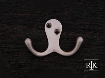 Two Pronged Flared Small Hook 2" (51mm) - Pewter - New York Hardware