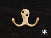 Two Pronged Flared Small Hook 2" (51mm) - Polished Brass - New York Hardware