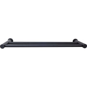 Hopewell Bath 18" Double Towel Rod - Flat Black - New York Hardware