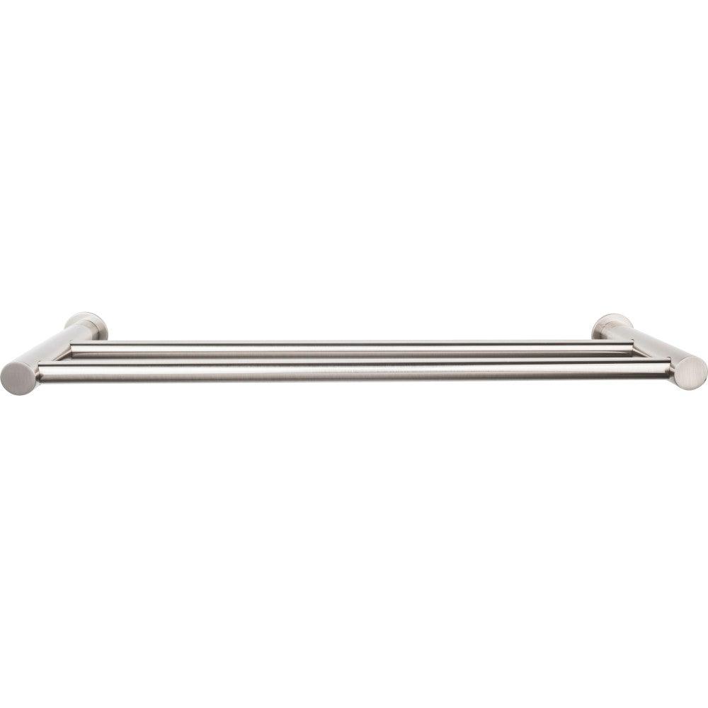 Hopewell Bath 18" Double Towel Rod - Brushed Satin Nickel - New York Hardware