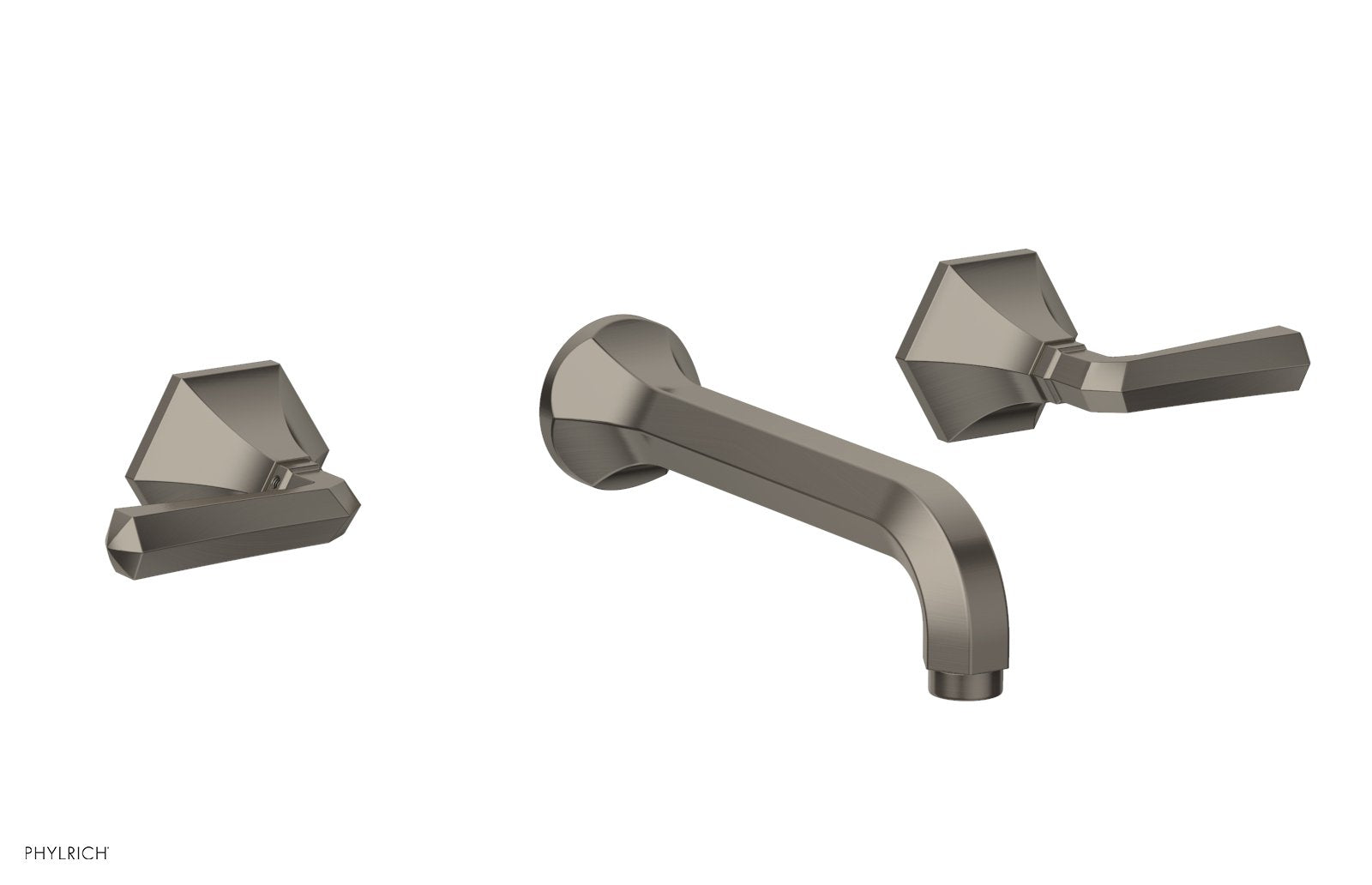 1-1/8" - Pewter - LE VERRE & LA CROSSE Wall Tub Set - Lever Handles by Phylrich - New York Hardware