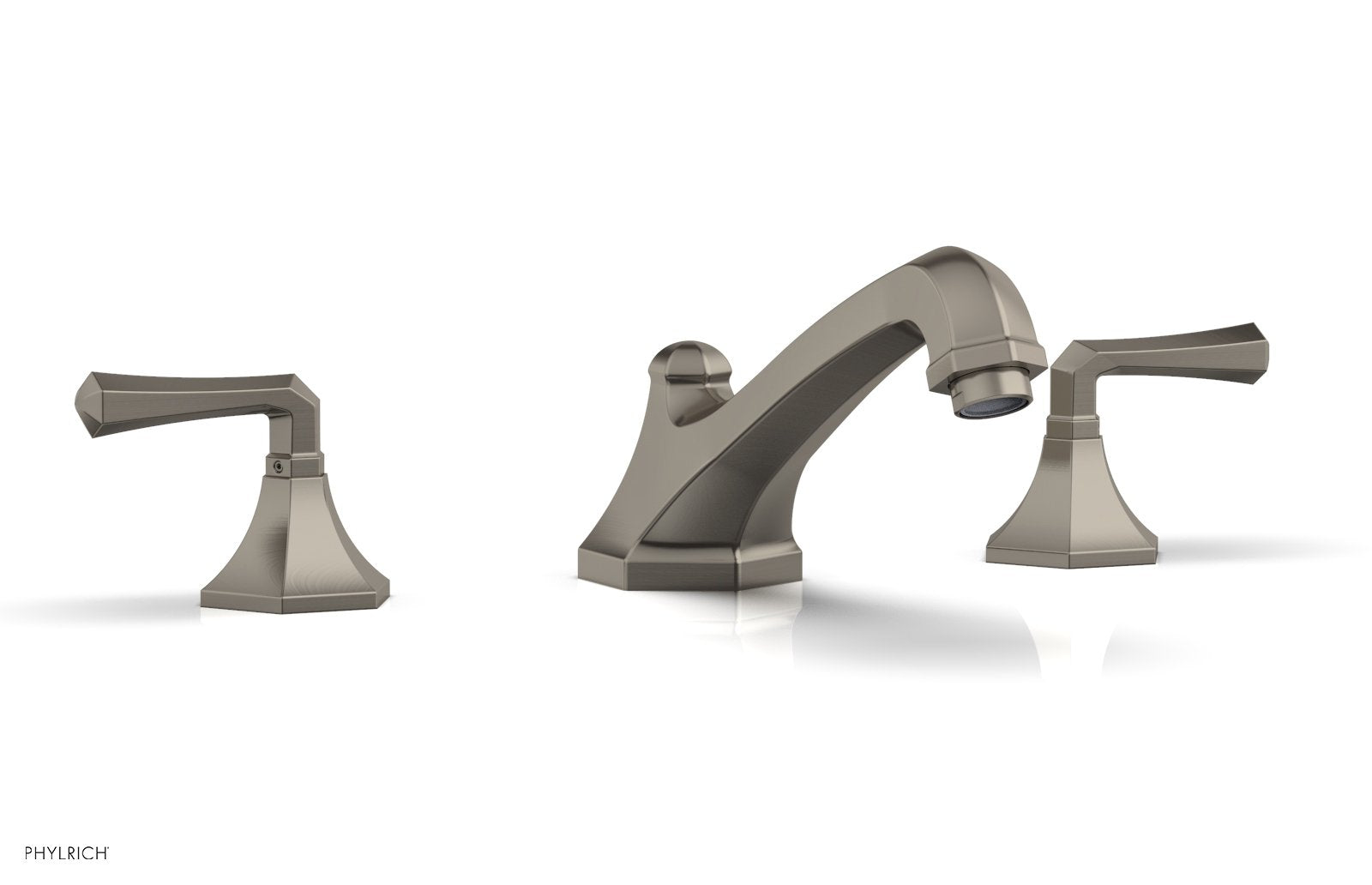 1-1/8" - Pewter - LE VERRE & LA CROSSE Deck Tub Set - Lever Handles  by Phylrich - New York Hardware