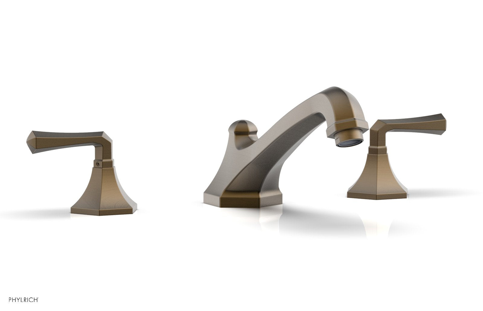 1-1/8" - Old English Brass - LE VERRE & LA CROSSE Deck Tub Set - Lever Handles  by Phylrich - New York Hardware