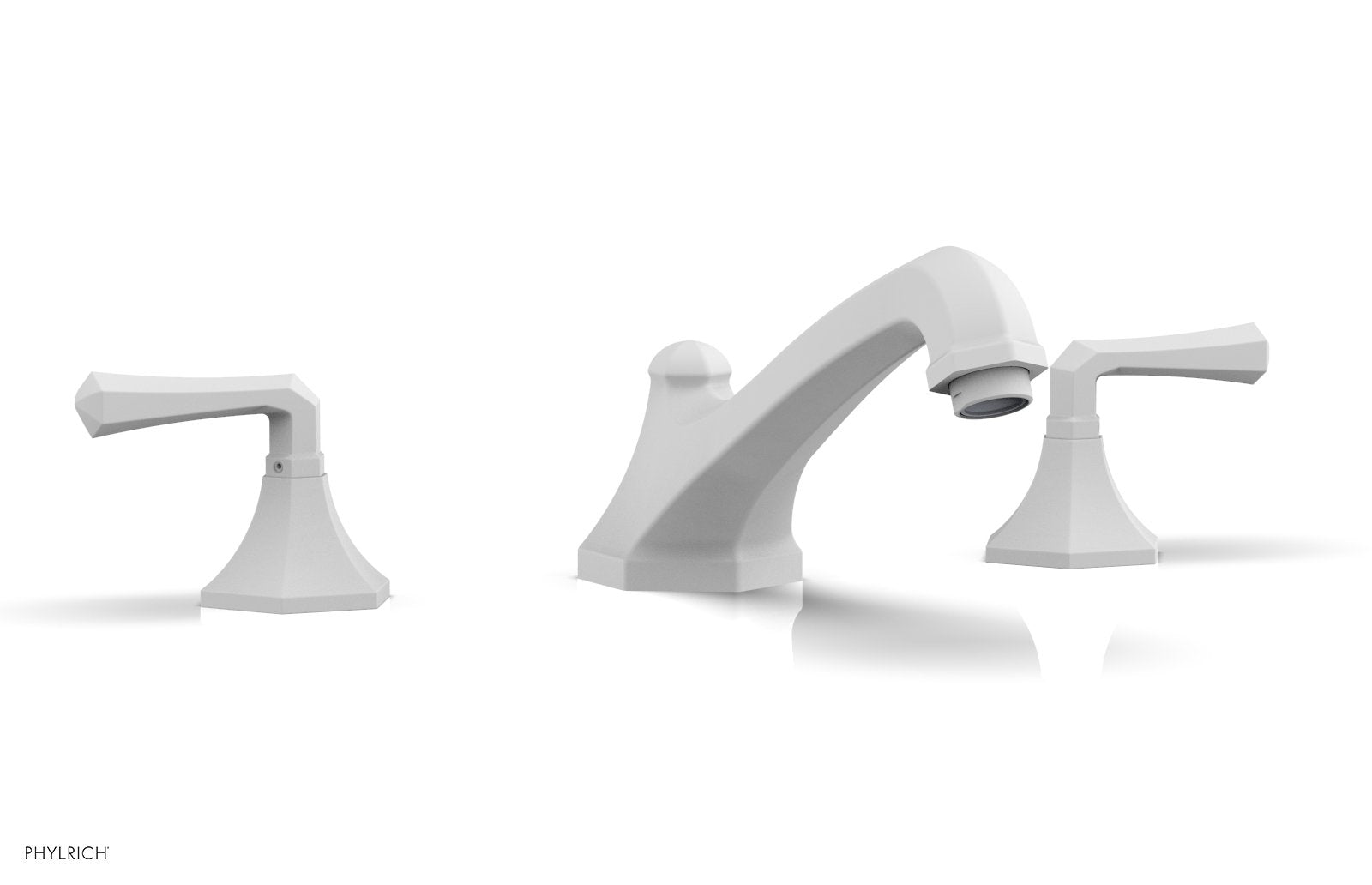 1-1/8" - Satin White - LE VERRE & LA CROSSE Deck Tub Set - Lever Handles  by Phylrich - New York Hardware