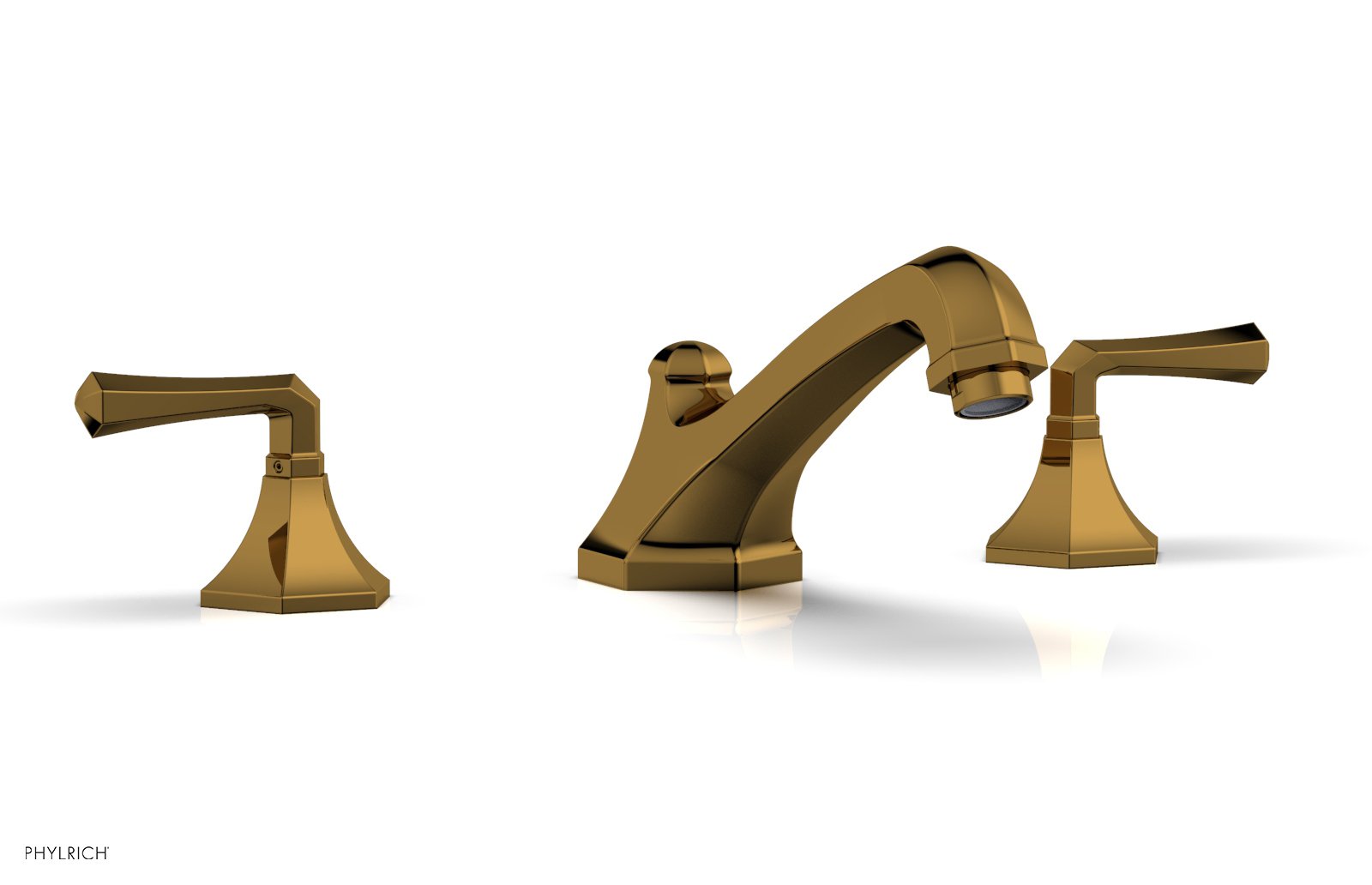 1-1/8" - Polished Gold - LE VERRE & LA CROSSE Deck Tub Set - Lever Handles  by Phylrich - New York Hardware