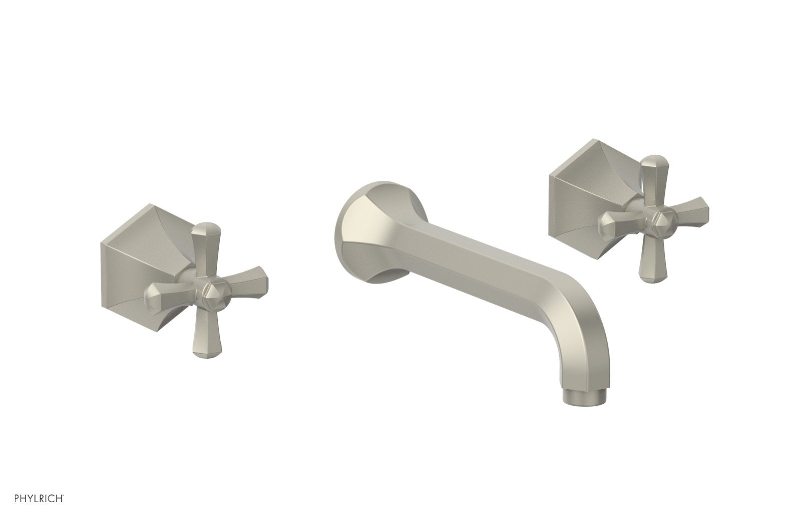 1-1/8" - Burnished Nickel - LE VERRE & LA CROSSE Wall Tub Set - Cross Handles  by Phylrich - New York Hardware