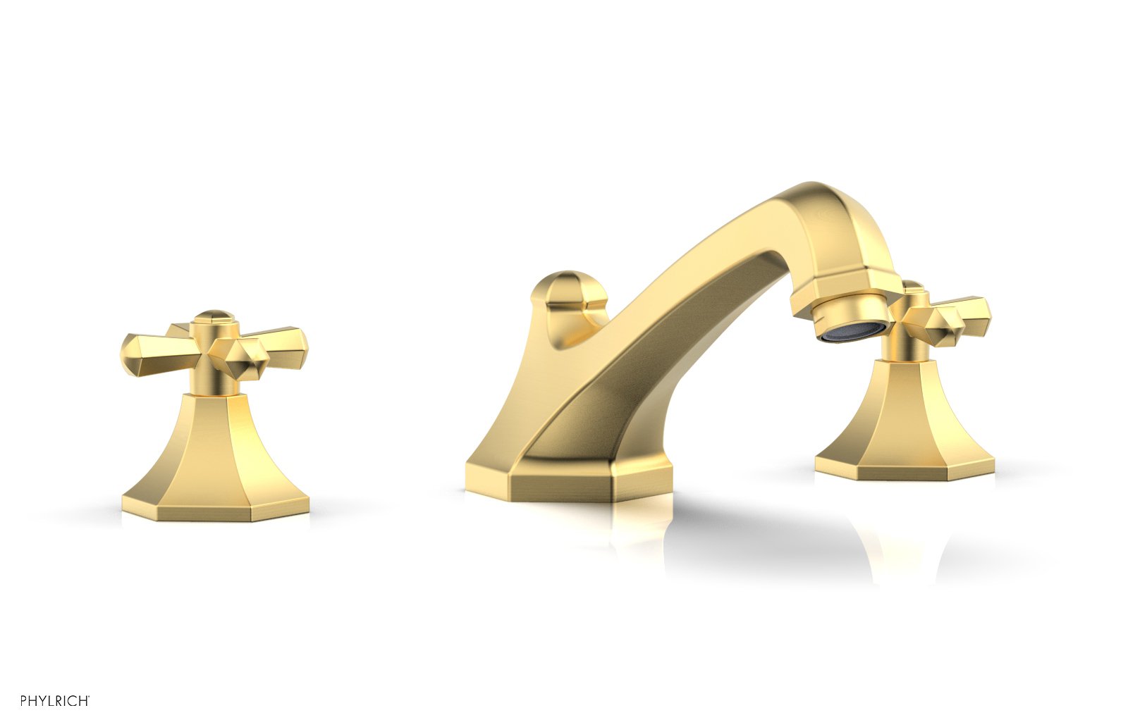 1-1/8" - Satin Chrome - LE VERRE & LA CROSSE Deck Tub Set - Cross Handles  by Phylrich - New York Hardware