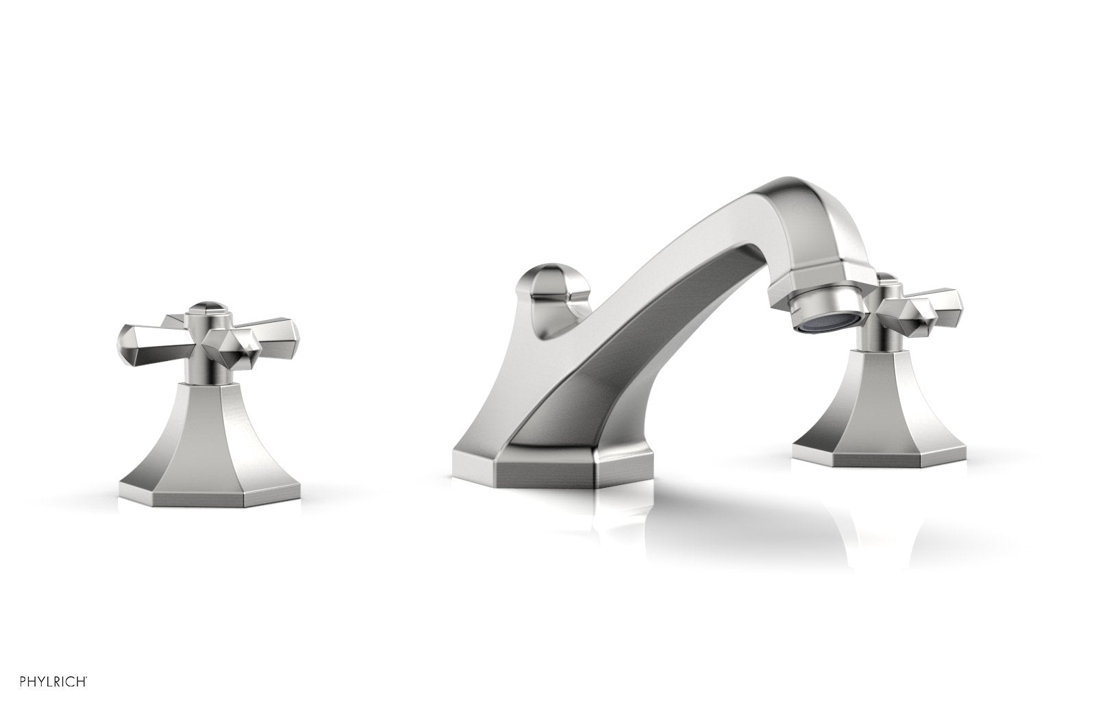 1-1/8" - Pewter - LE VERRE & LA CROSSE Deck Tub Set - Cross Handles  by Phylrich - New York Hardware