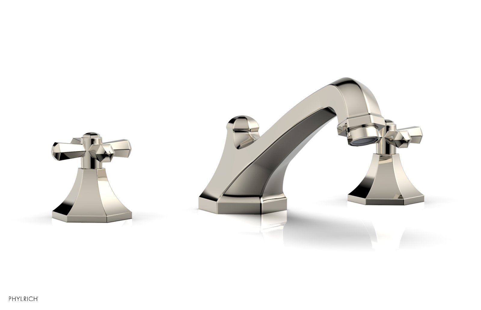 1-1/8" - Matte Black - LE VERRE & LA CROSSE Deck Tub Set - Cross Handles  by Phylrich - New York Hardware